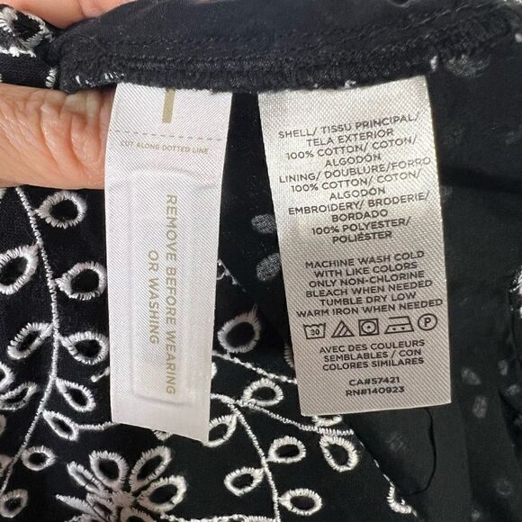 LOFT Black White Embroidered Lace Pattern Skirt NWT! - Picture 8 of 9